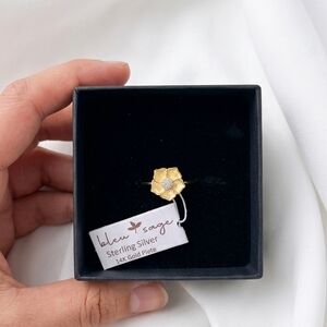 Blu Sage Gold Floral Sterling Silver Ring